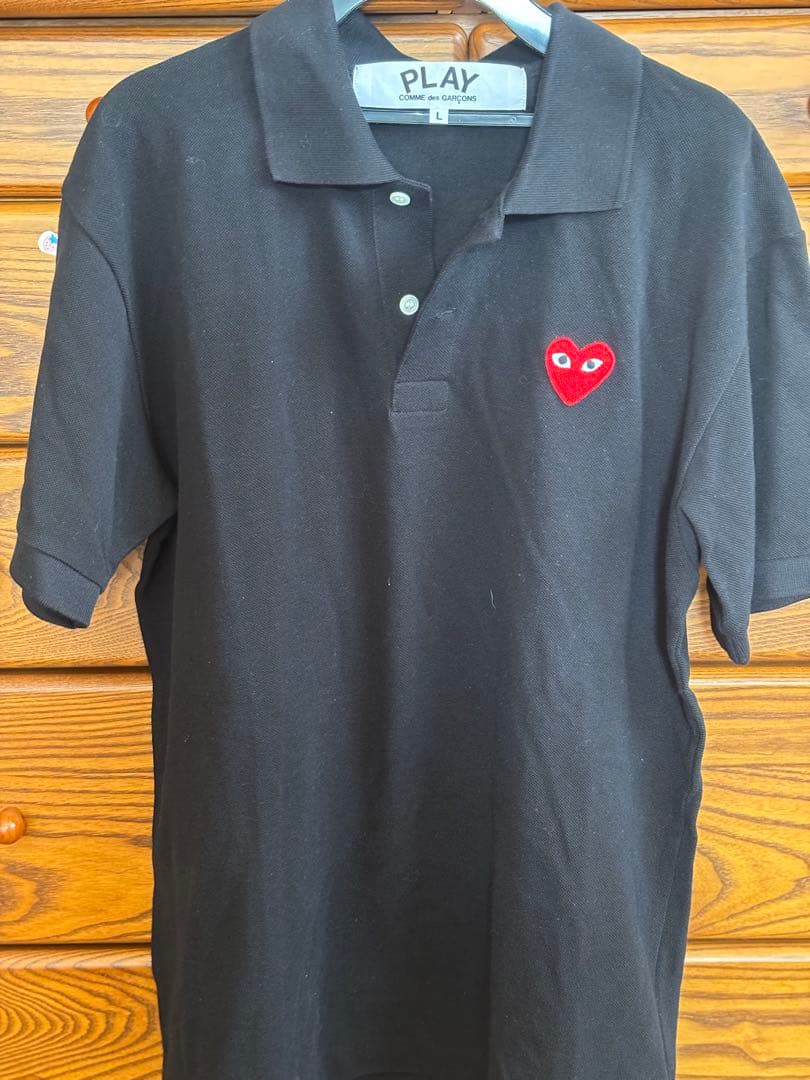 PLAY COMME des GARÇONS ブラック ポロシャツ L