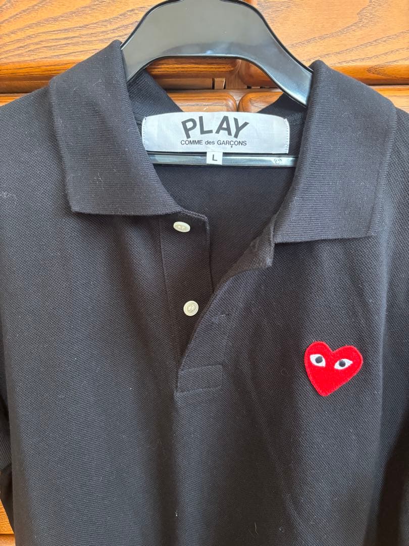 PLAY COMME des GARÇONS ブラック ポロシャツ L