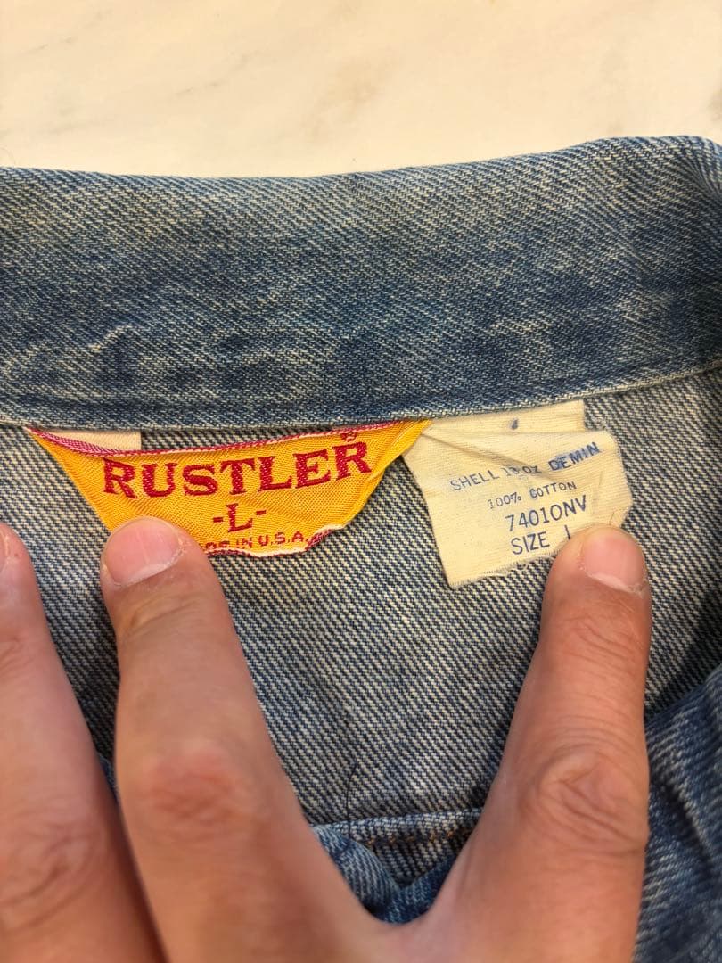 アメリカ製　70s RUSTLER デニムジャケット L ヴィンテージ