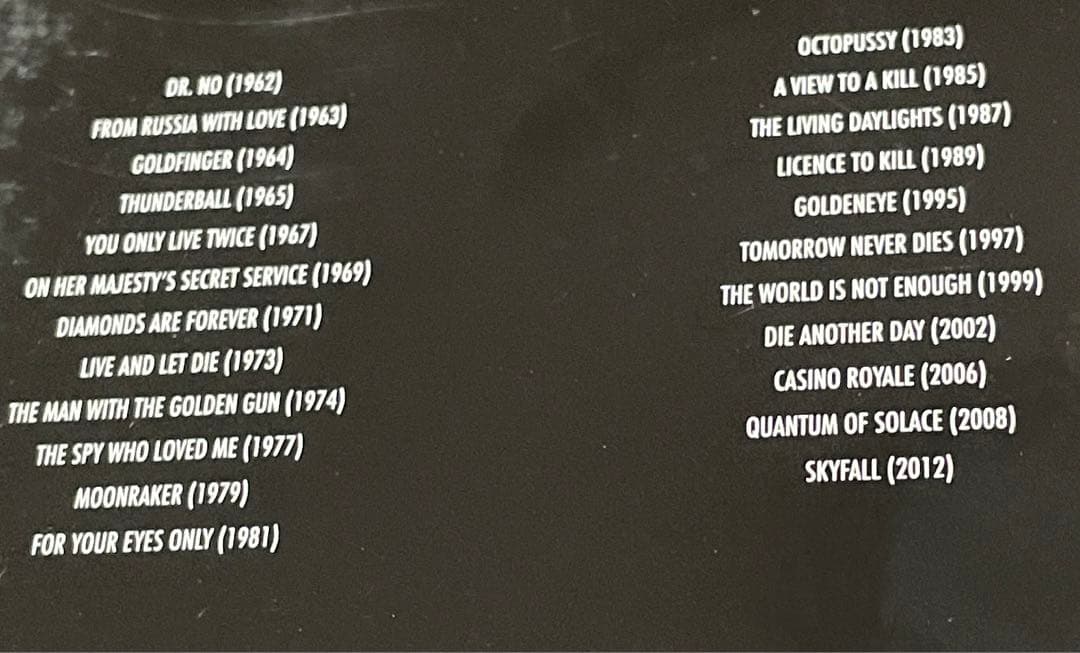 007 ジェームズボンド コレクション BOX 1962 2012 ＋ 特別編