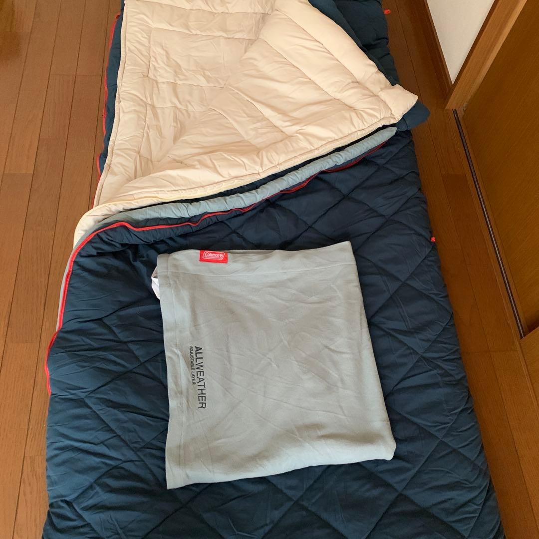 Coleman ダブル寝袋 ネイビー/クリーム