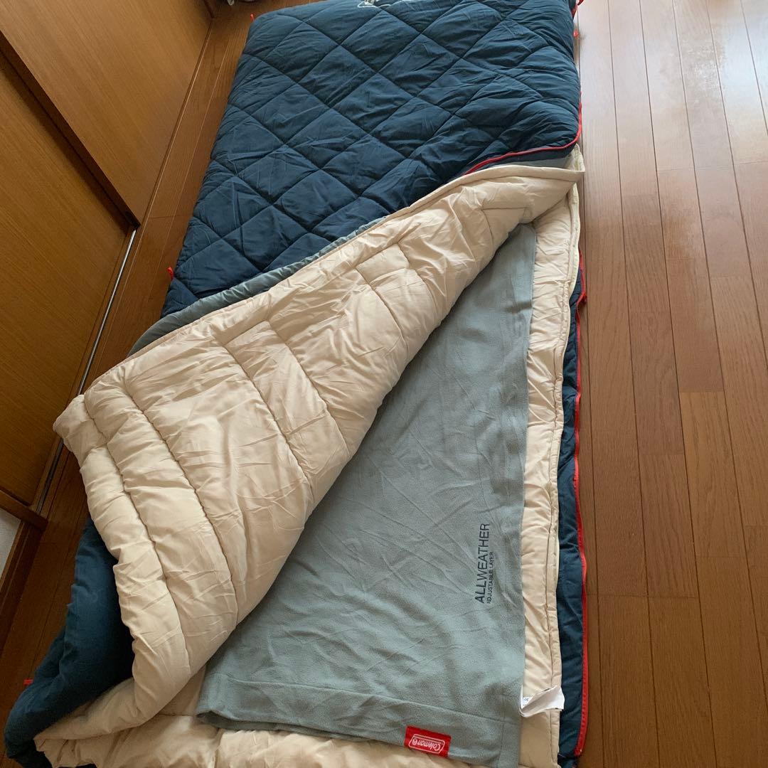 Coleman ダブル寝袋 ネイビー/クリーム