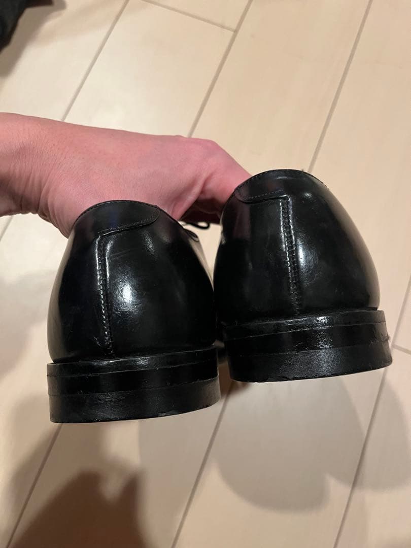 70s サービスシューズ　ブラック　ビンテージ　USN 底レザー　us10R