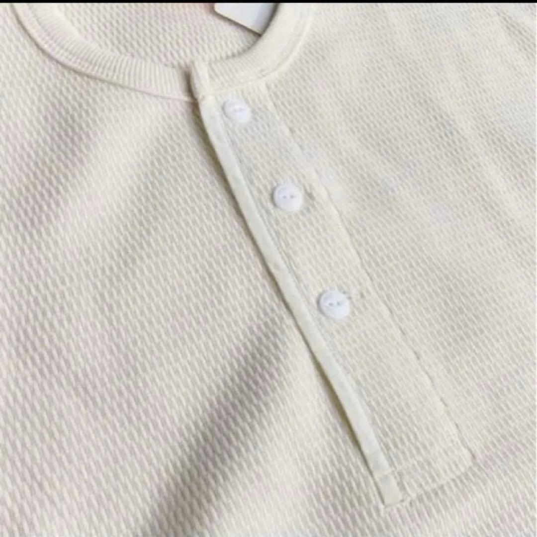 【M】ヘルスニット ハニカム サーマル ヘンリーネック Tシャツ 52034 ⑤