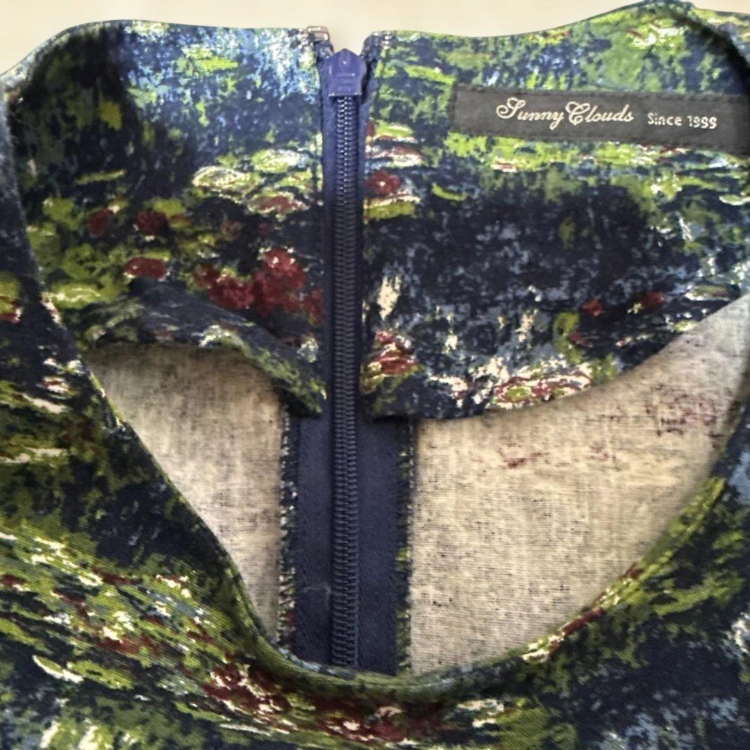 フェリシモ　ロングワンピース モネ　睡蓮の模様　LLサイズ　美品