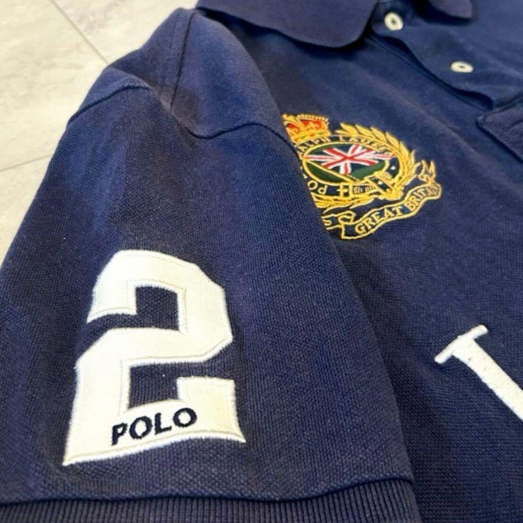 希少✨️　ポロラルフローレン　半袖ポロシャツ　ビッグポニー　ロンドン　ネイビー