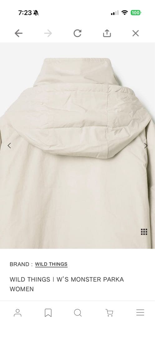 ほぼ未使用　ワイルドシングス　モンスターパーカー　黒　ビショップ