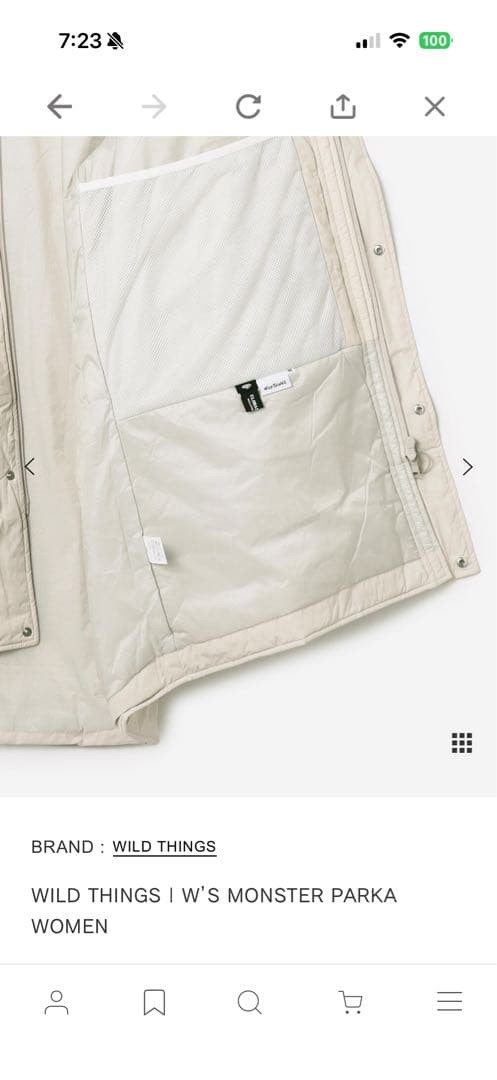 ほぼ未使用　ワイルドシングス　モンスターパーカー　黒　ビショップ