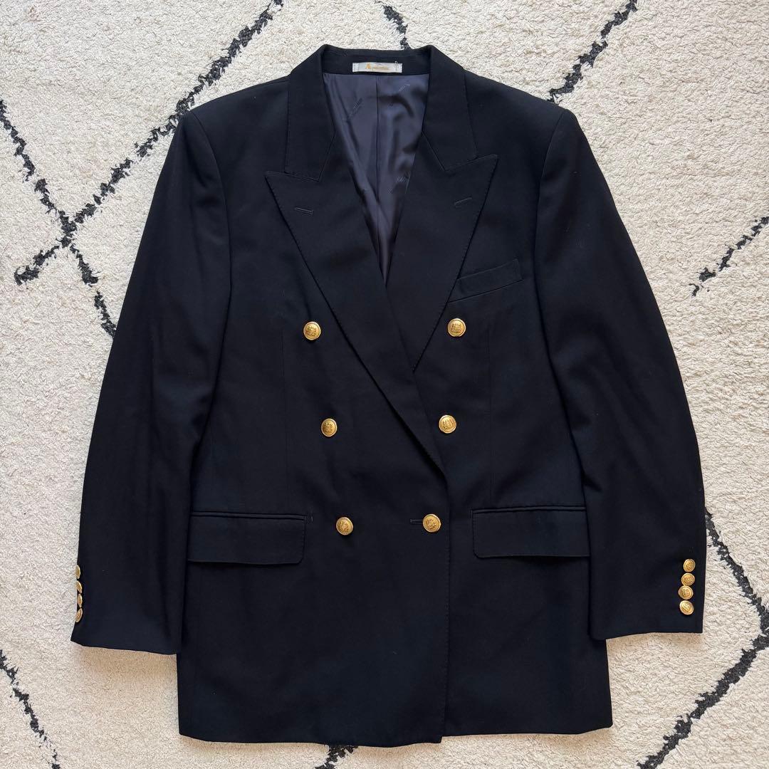 大きいサイズ　アクアスキュータム　紺ブレ　ブレザー　ダブル　6B ネイビー　13