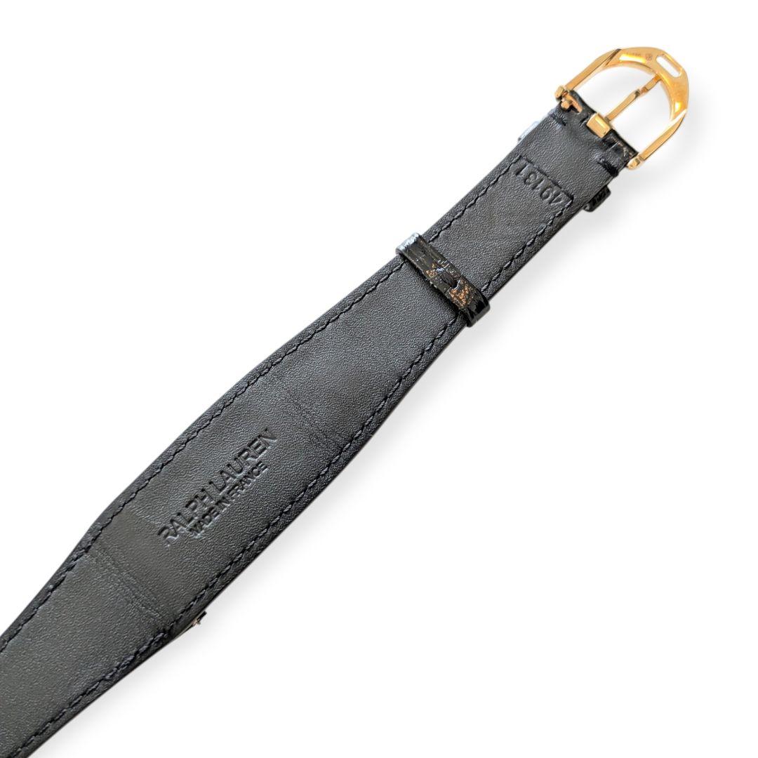 【新品】RALPH LAUREN スティラップ用18Kブラッククロコダイルベルト