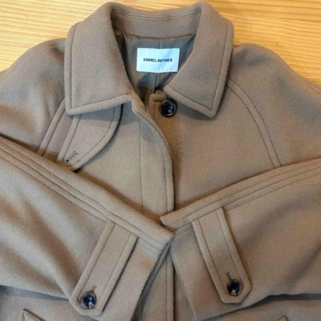 【美品】EMMEL REFINES テントフレアコート　ベージュ　Sサイズ