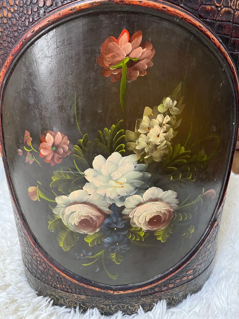 なな❣️アンティーク調 ダストBOX 物入 収納 ドールペイントヴィンテージ