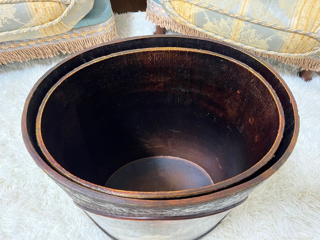 なな❣️アンティーク調 ダストBOX 物入 収納 ドールペイントヴィンテージ