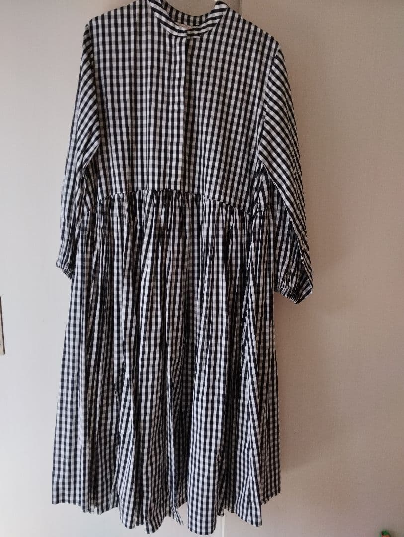 ビアズリー　チェック柄 長袖 シャツワンピース