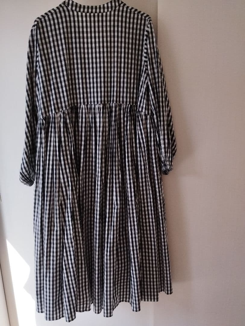 ビアズリー　チェック柄 長袖 シャツワンピース