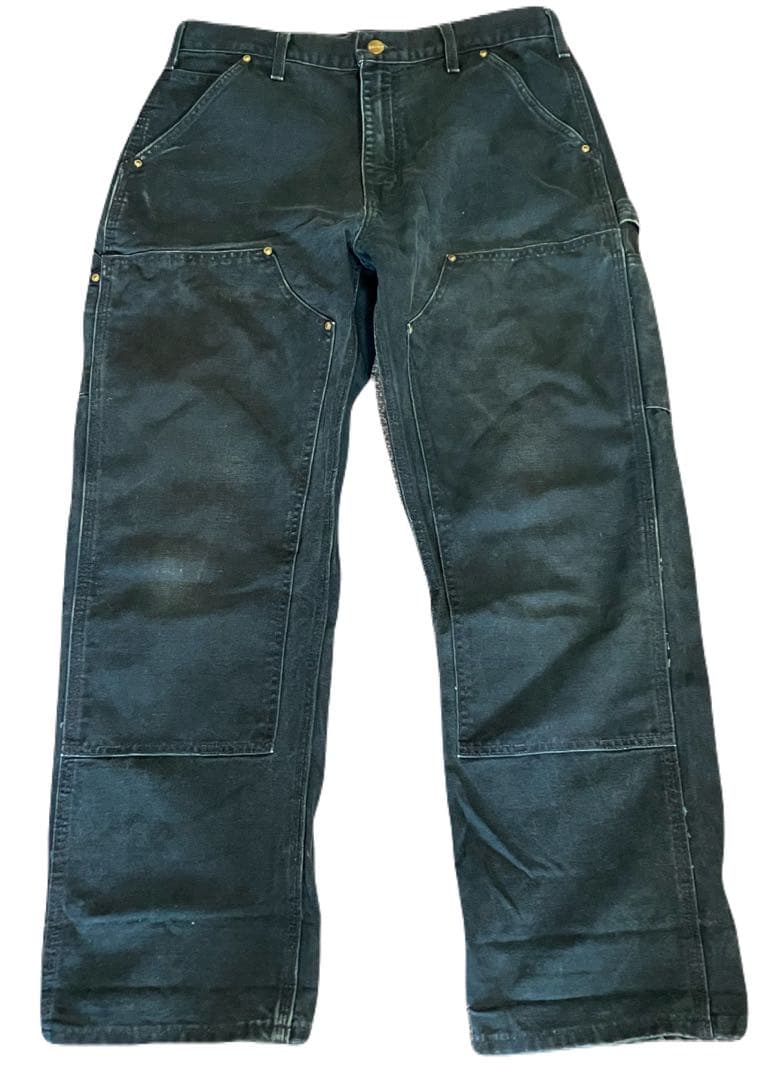 Carhartt ブラック ダブルニー パンツ フェード