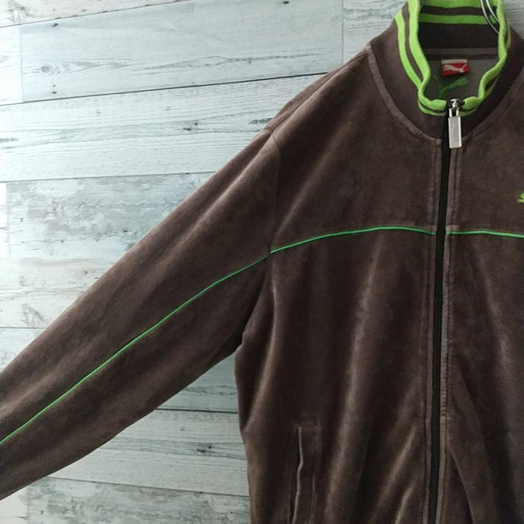 人気☆プーマ 刺繍ロゴ サイドライン リブライン ベロア トラックジャケット O