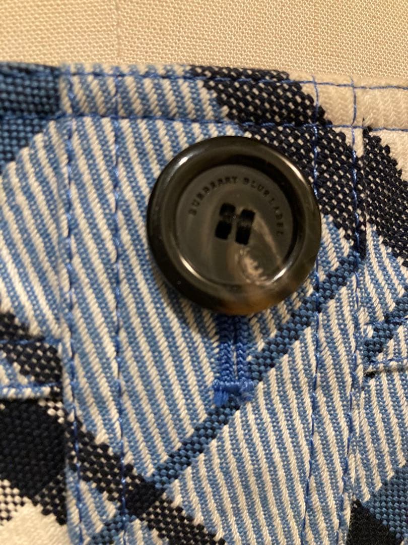 BURBERRY BLUE LABEL チェック柄ワンピース 36ブルーネイビー