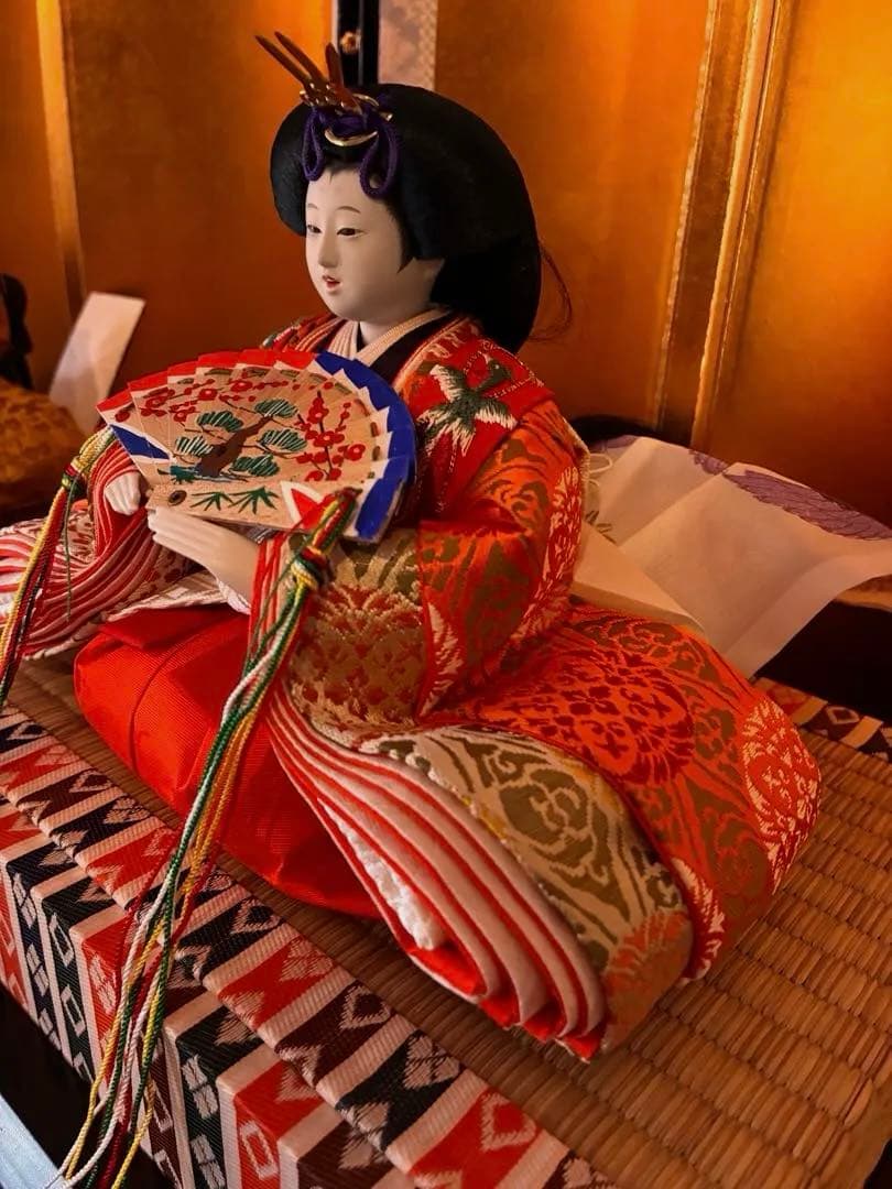 久月☆雛人形セット 男雛・女雛・ 金屏風・ぼんぼり　親王飾り　大人飾りにも◎