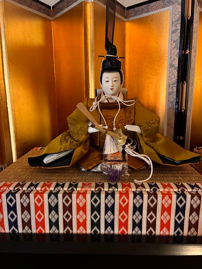 久月☆雛人形セット 男雛・女雛・ 金屏風・ぼんぼり　親王飾り　大人飾りにも◎