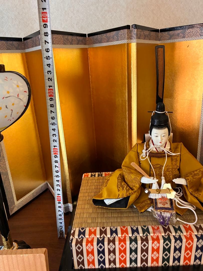 久月☆雛人形セット 男雛・女雛・ 金屏風・ぼんぼり　親王飾り　大人飾りにも◎