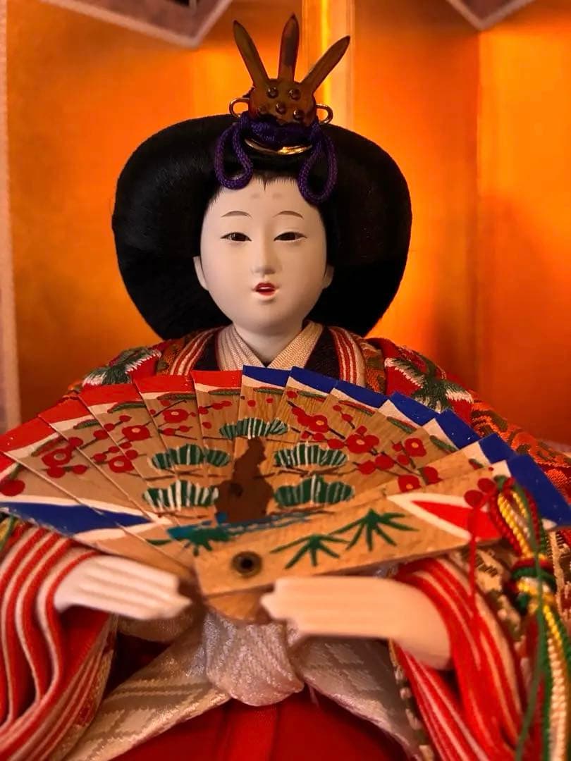 久月☆雛人形セット 男雛・女雛・ 金屏風・ぼんぼり　親王飾り　大人飾りにも◎
