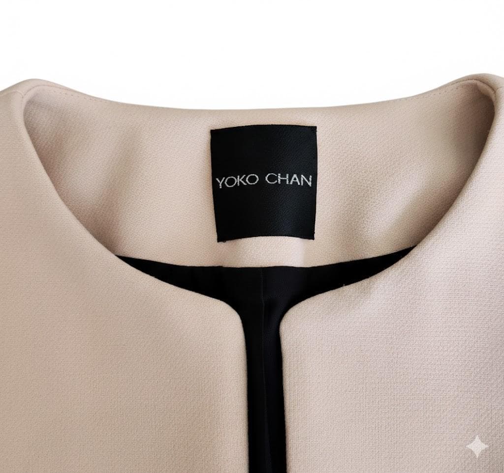 極美品 YOKOCHAN ヨーコチャン ピンクベージュ パール ジャケット 38