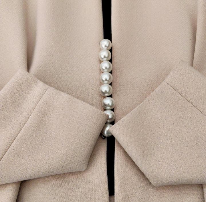 極美品 YOKOCHAN ヨーコチャン ピンクベージュ パール ジャケット 38