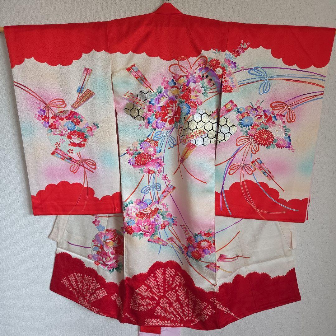 No9　正絹　女の子お祝い着物　産着長襦袢付き　七五三