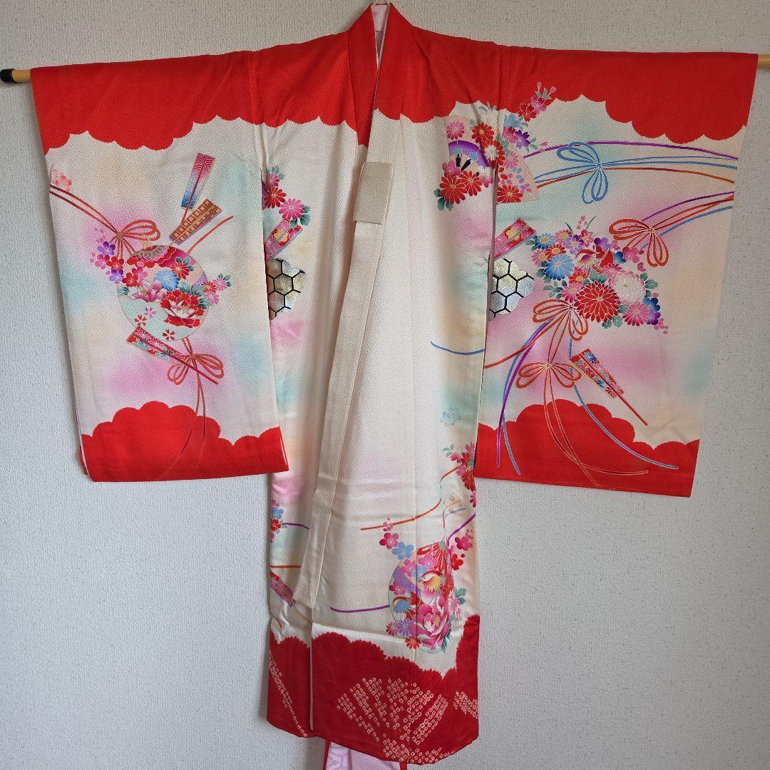 No9　正絹　女の子お祝い着物　産着長襦袢付き　七五三