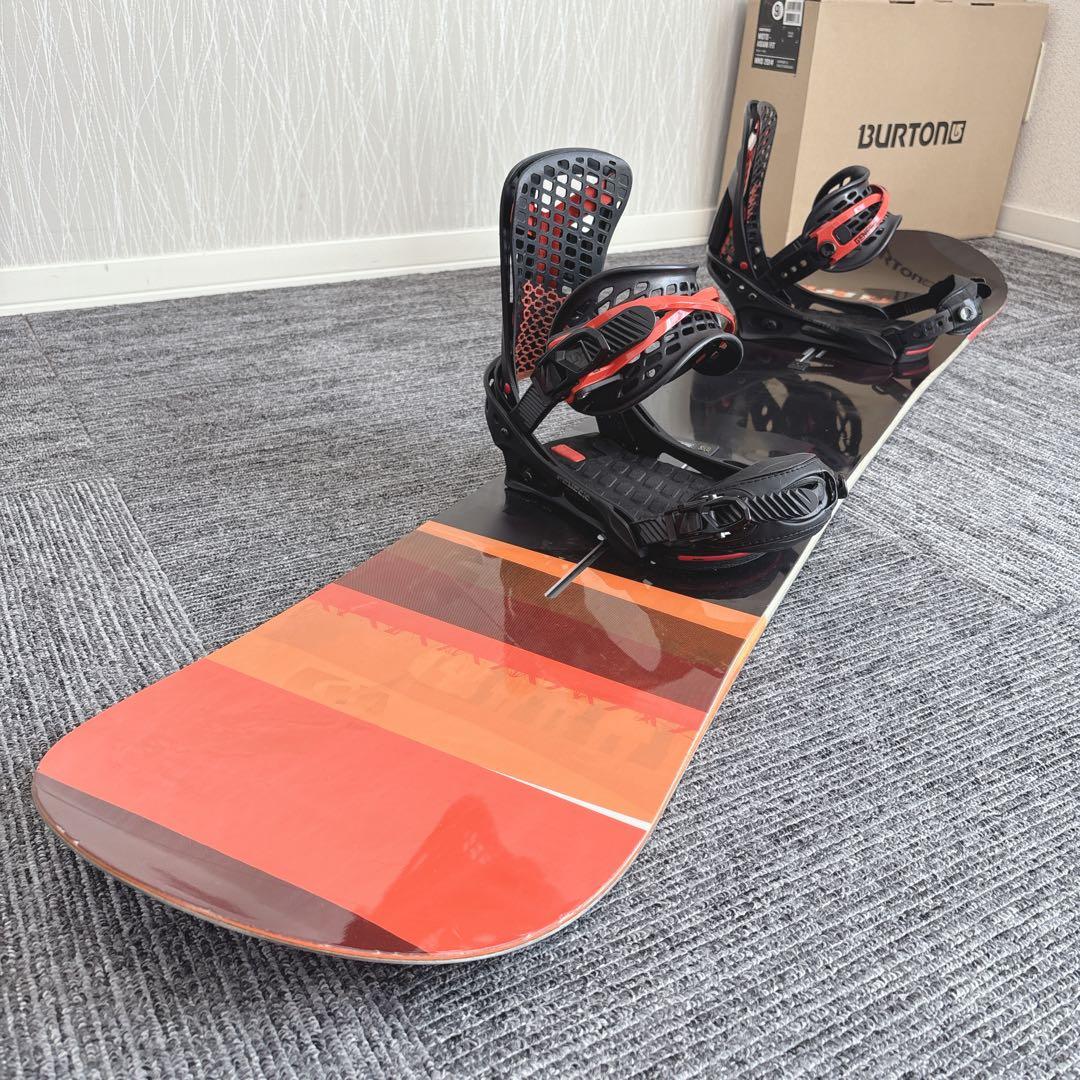 39最高峰❗️バートン/カスタム メンズスノーボードセット★154cm+ビン付
