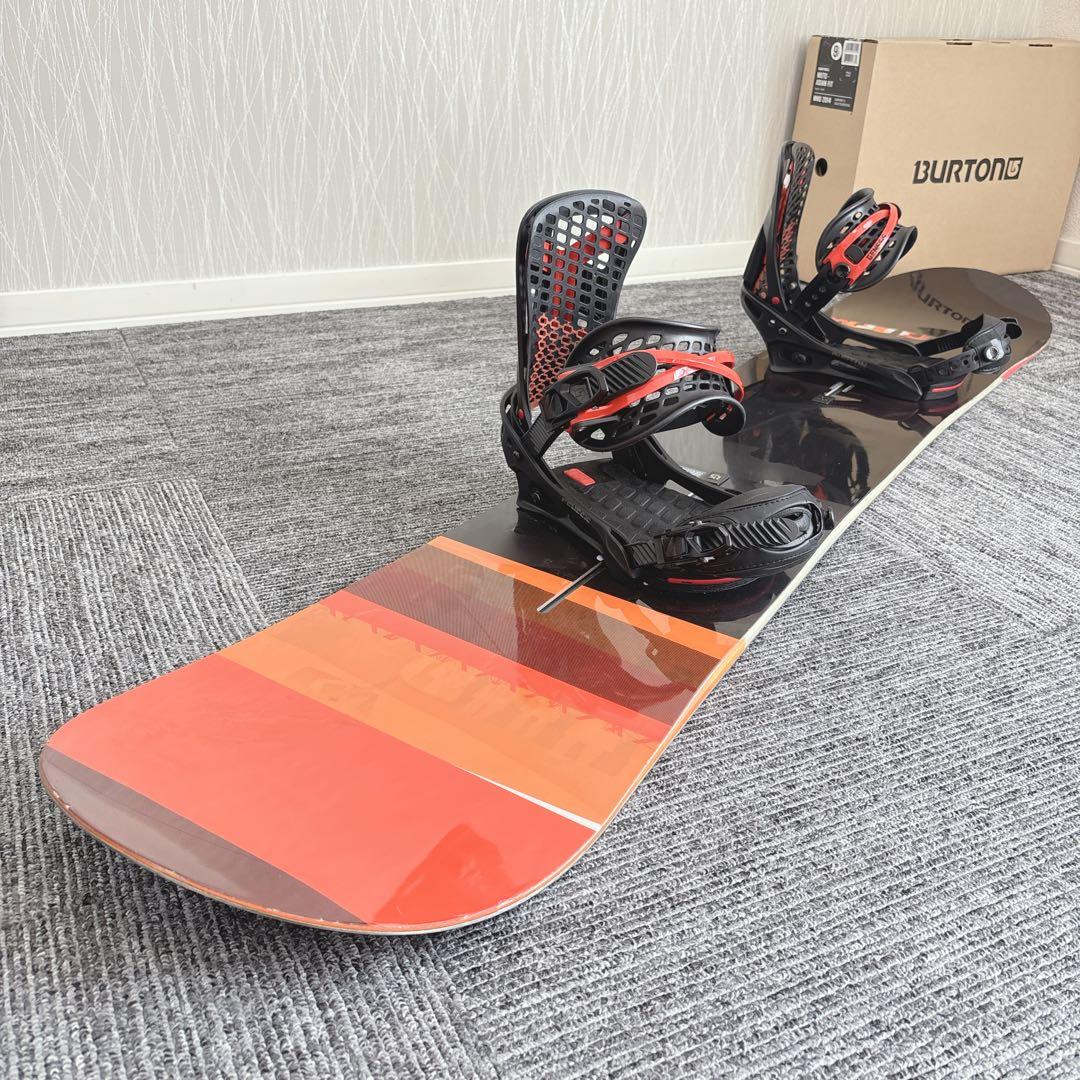 39最高峰❗️バートン/カスタム メンズスノーボードセット★154cm+ビン付