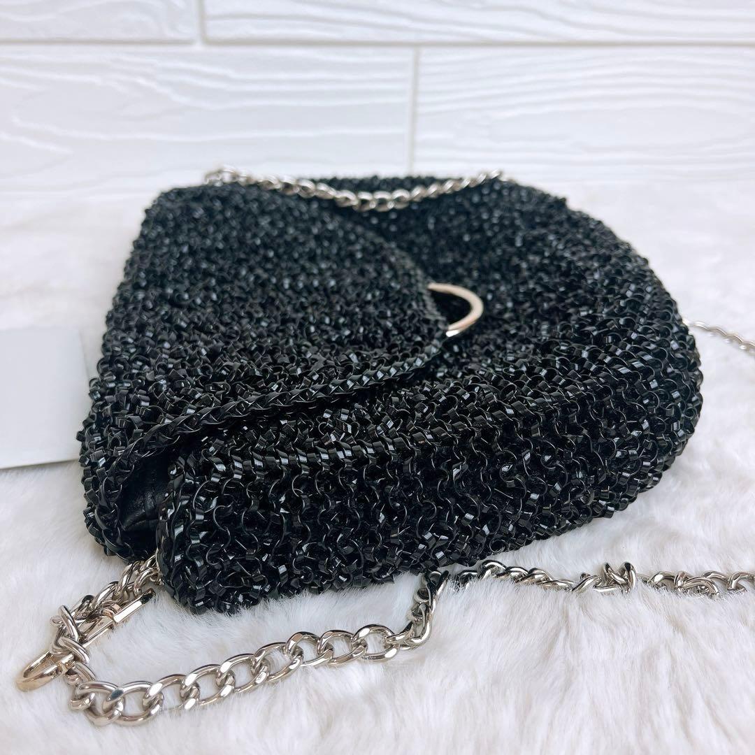 極美品☆アンテプリマ チェーンショルダーバッグ ポーチ 保証書付き ブラック