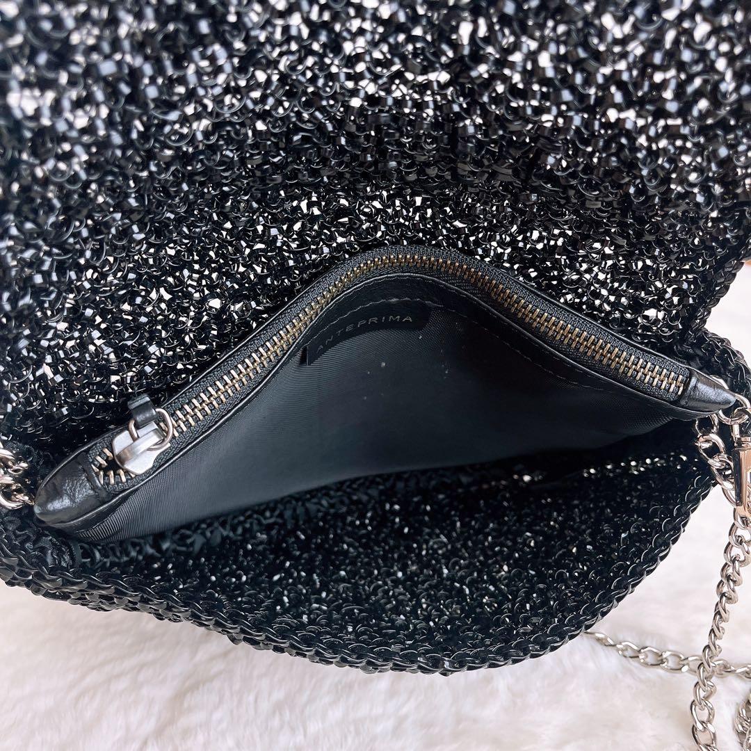 極美品☆アンテプリマ チェーンショルダーバッグ ポーチ 保証書付き ブラック