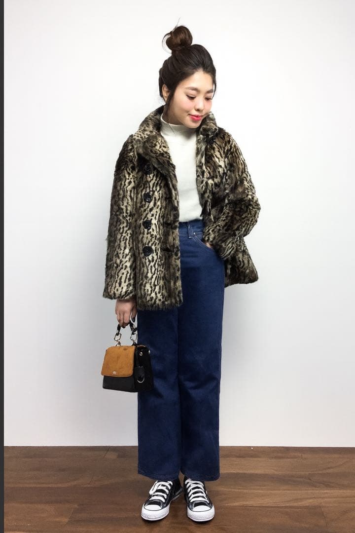 【入手困難レア】schott × MOUSSY レオパードPコート　ピーコート