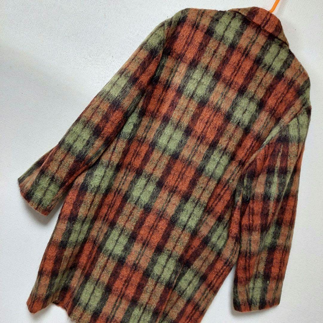 値下げ中❤️プルドゥ チェック柄　ダブルコート　ヴィンテージ　1990年代