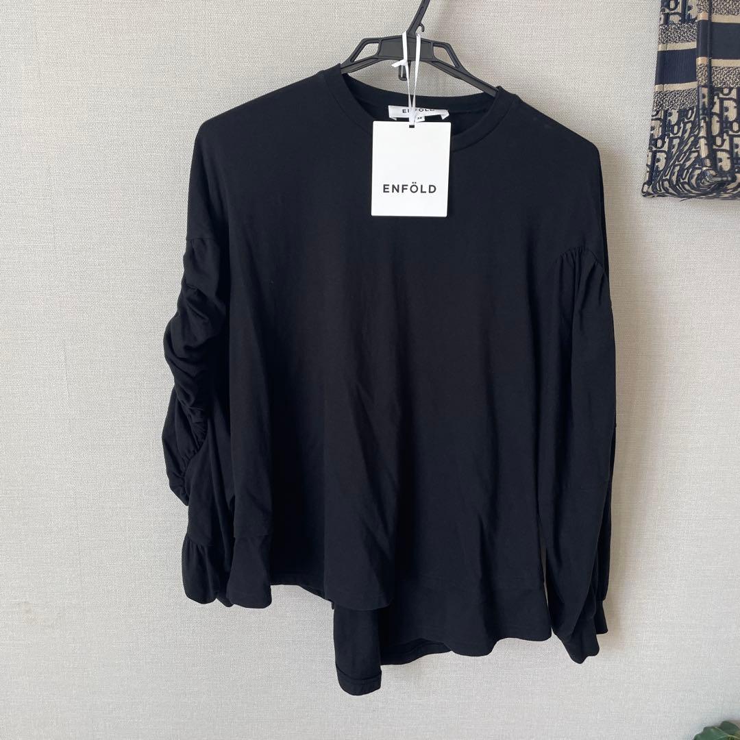 超美品♡エンフォルドENFOLDギャザーモチーフスリーブティーシャツ¥29700