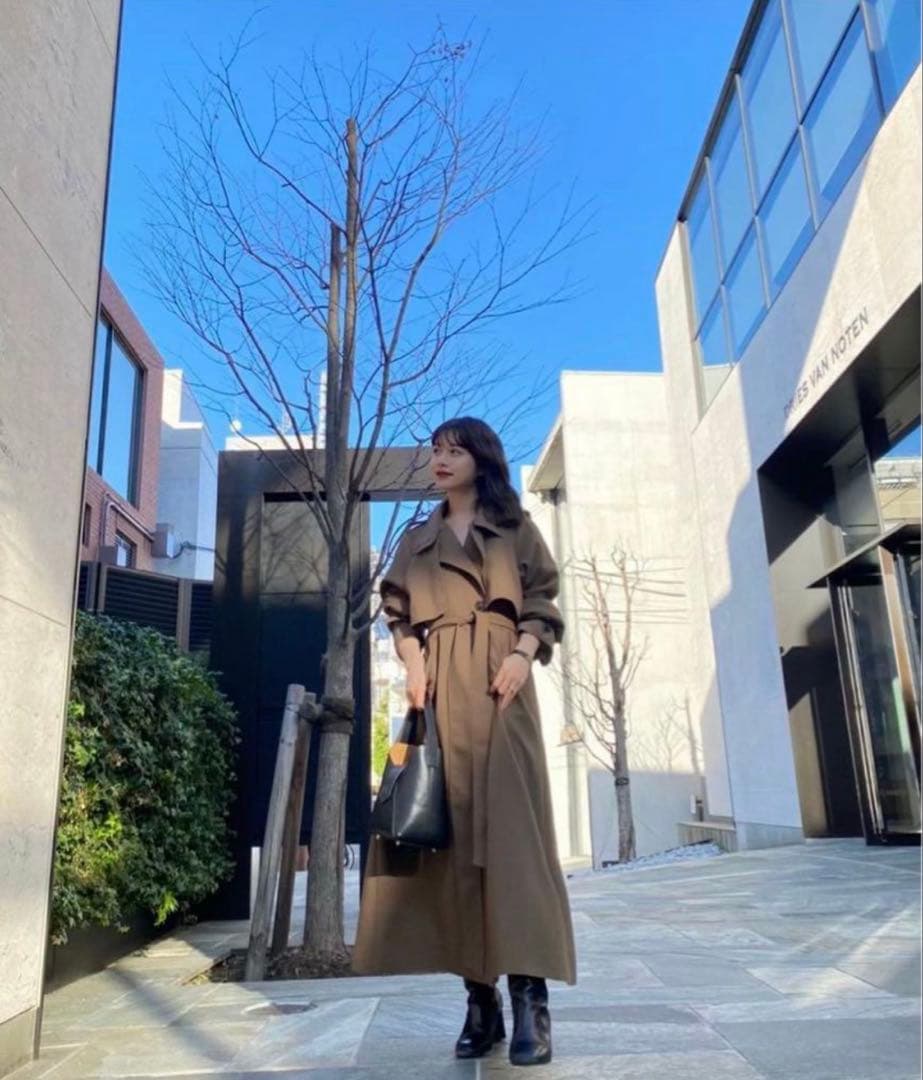 【極美品】L'Or Stand collar Long Coat トレンチコート