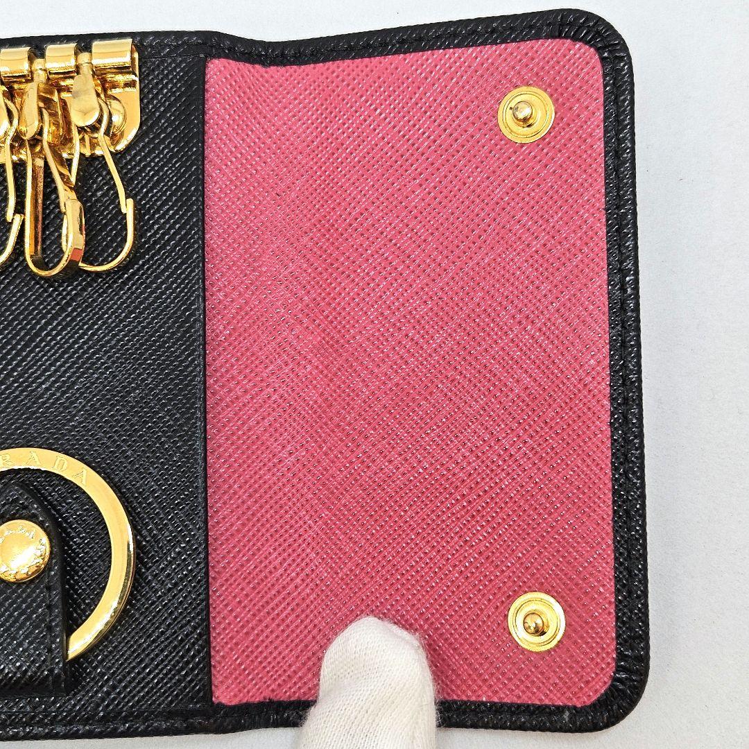 PRADA プラダ キーケース キーリング マルチカラー サフィアーノレザー