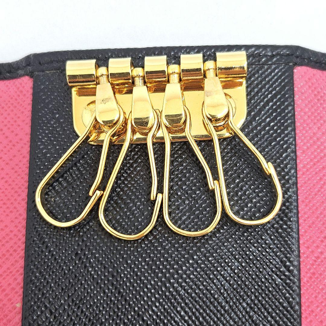 PRADA プラダ キーケース キーリング マルチカラー サフィアーノレザー