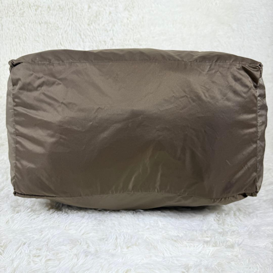 【美品】フェリージ P4 ボストンバッグ レザー ナイロン ショルダー付 カーキ