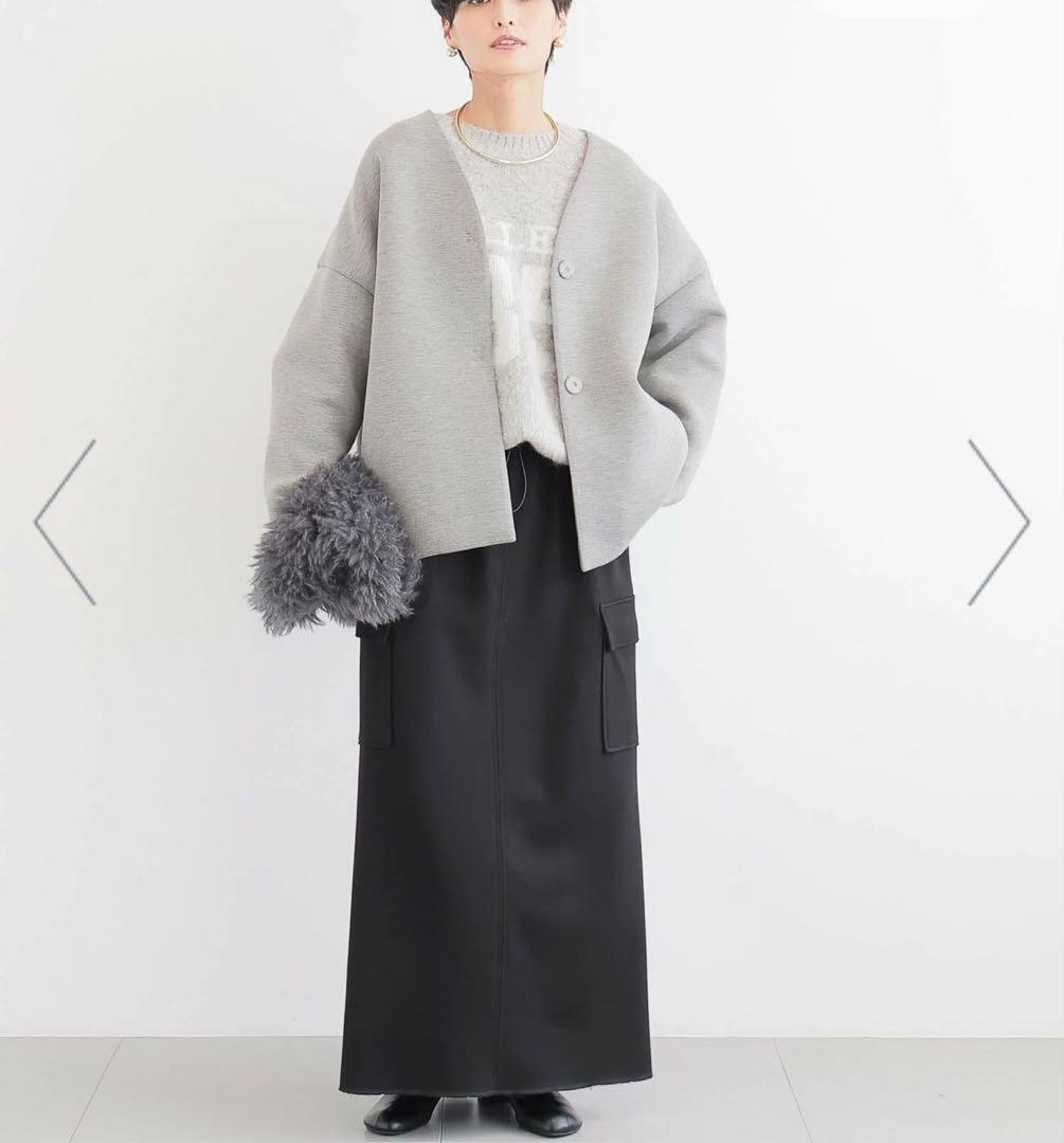 バンヤードストーム　ダンボールジャケット コクーン　ノーカラー　グレー　フリー