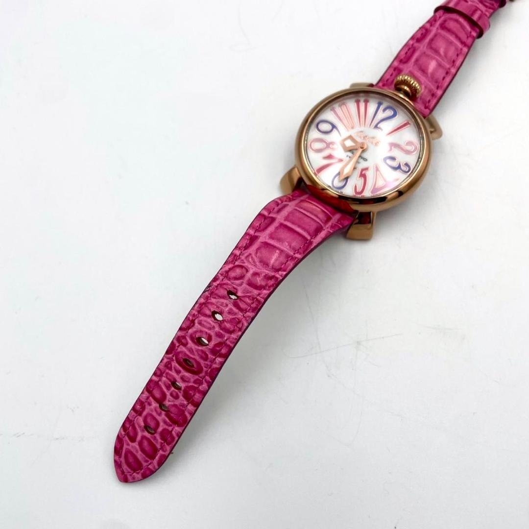 501 新品電池 ガガミラノ マヌアーレ40 腕時計 クォーツ 純正ベルト 稼働