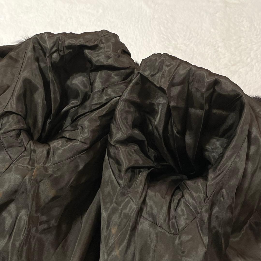 ミンク 本毛皮 コート ダークブラウン サイズ11