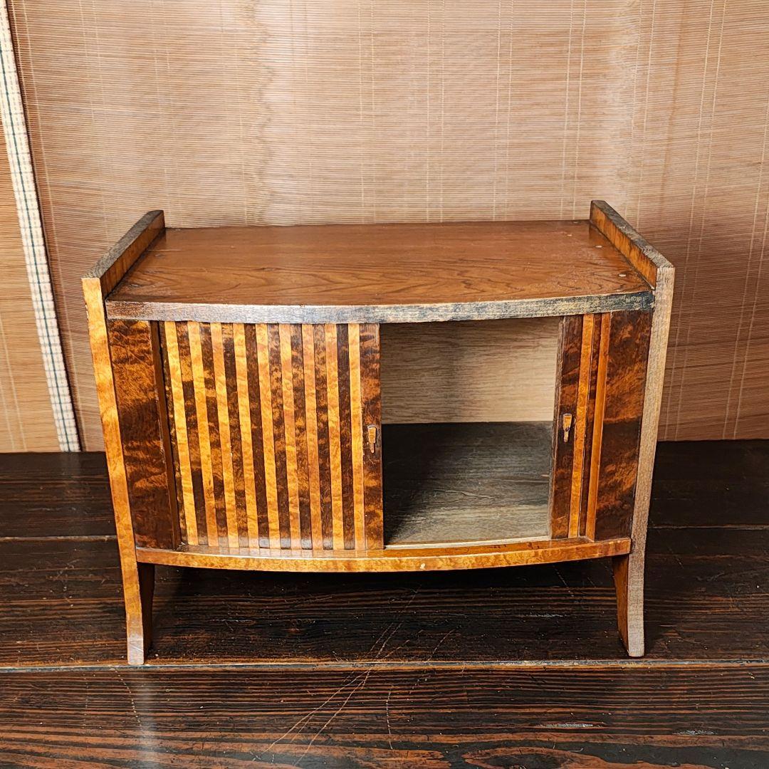 飾り棚　蛇腹扉　キャビネット　昭和レトロ　古家具