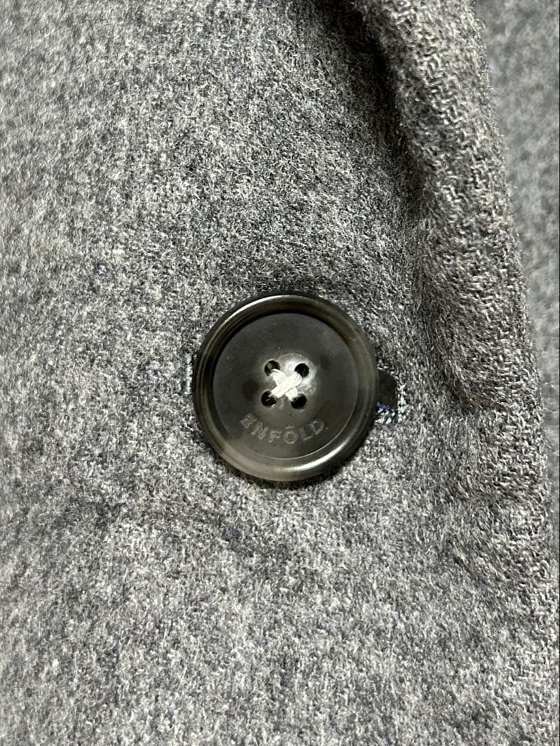 ENFOLD/エンフォルド/チェスターコート/size38/グレー×ブルー