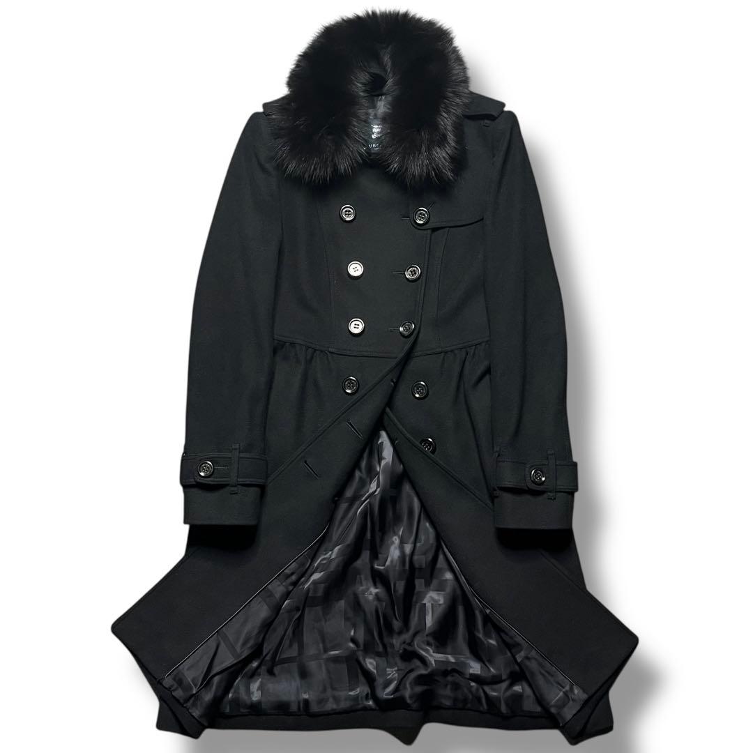 美品 BURBERRY バーバリー カシミヤ ウール コート アウター ロング