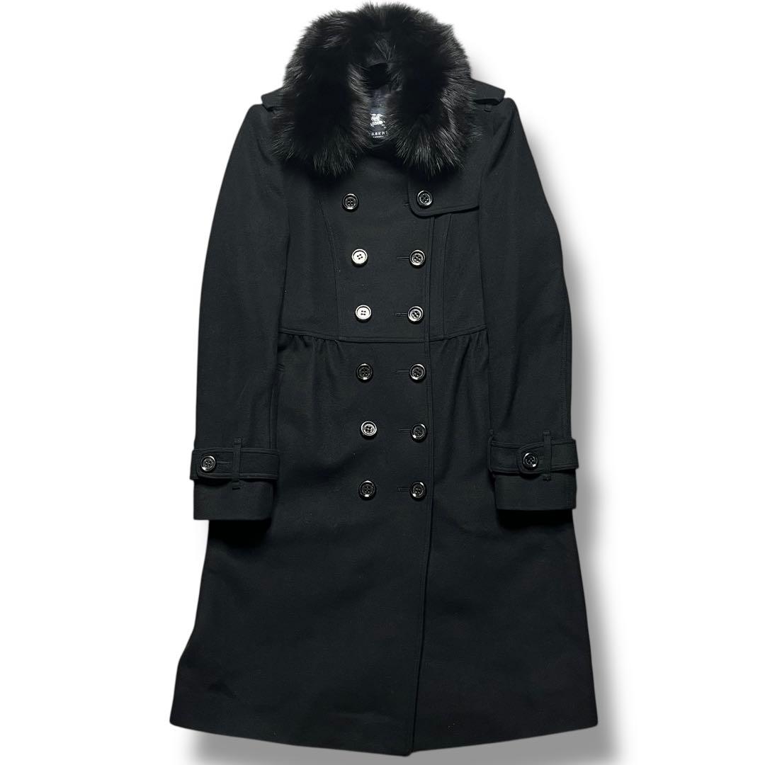 美品 BURBERRY バーバリー カシミヤ ウール コート アウター ロング