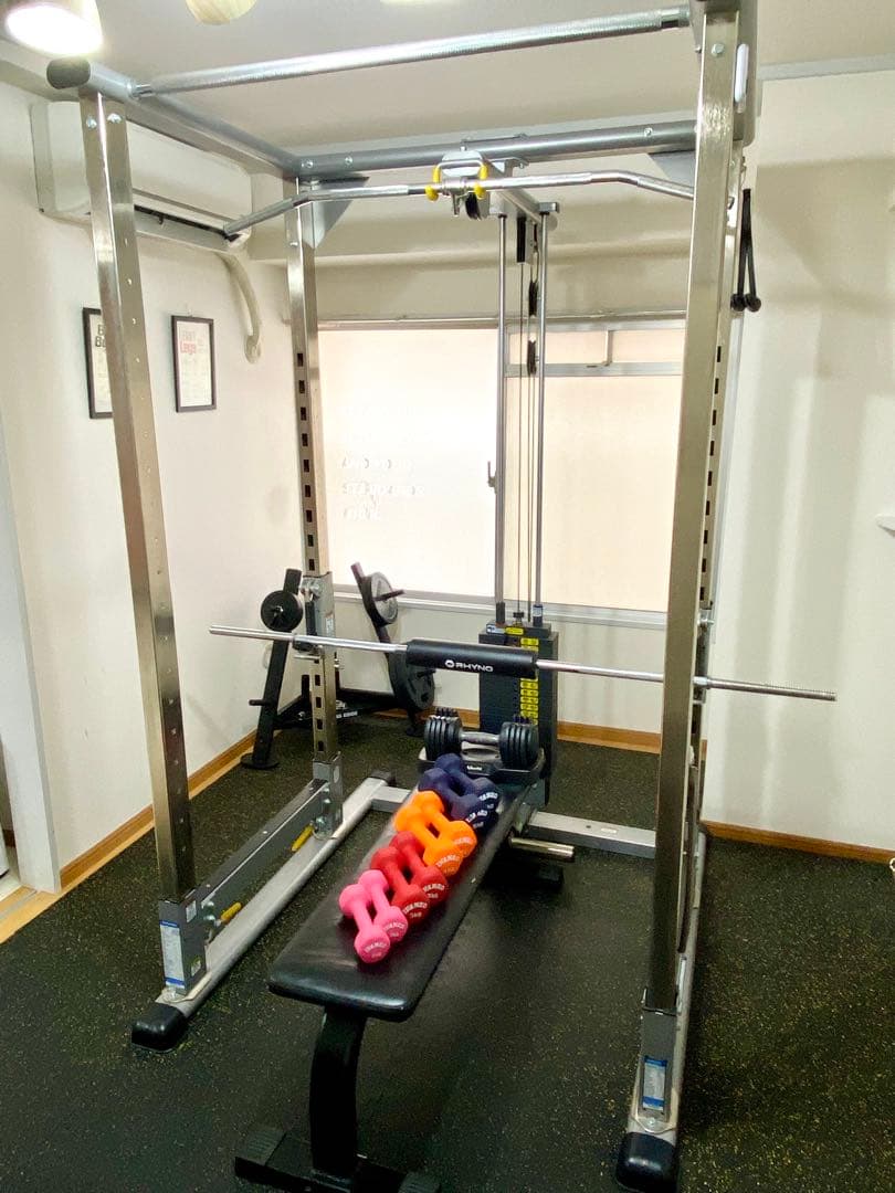 タフスタッフ パワーラック/ラットプル付 VANKOプレート/ダンベルセット付