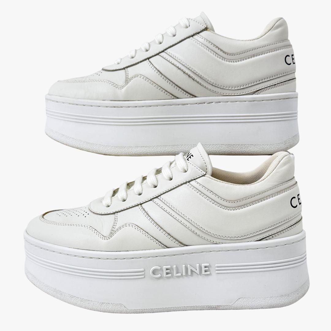 定価13万【美品】 セリーヌ 厚底 ブロック スニーカー　白 23.5㎝ 36